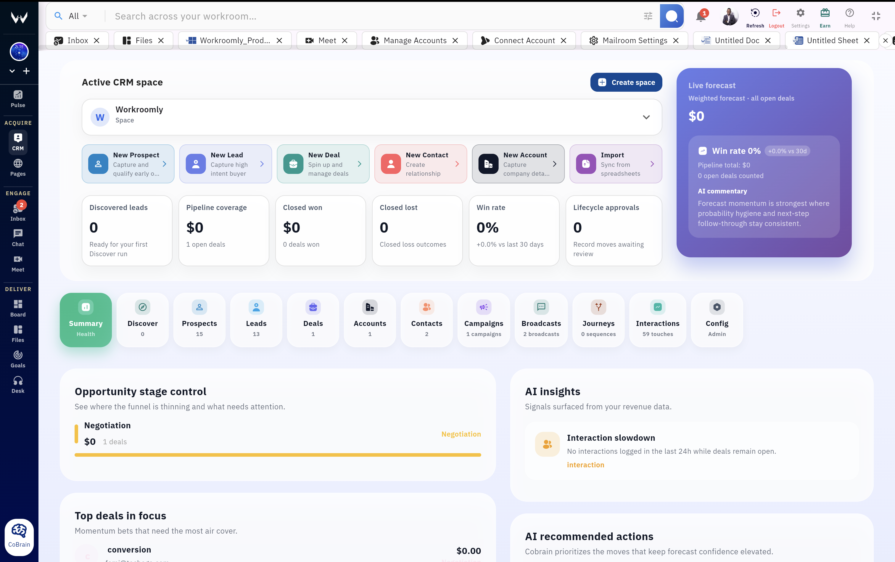 Prospect and lead management in Workroomly