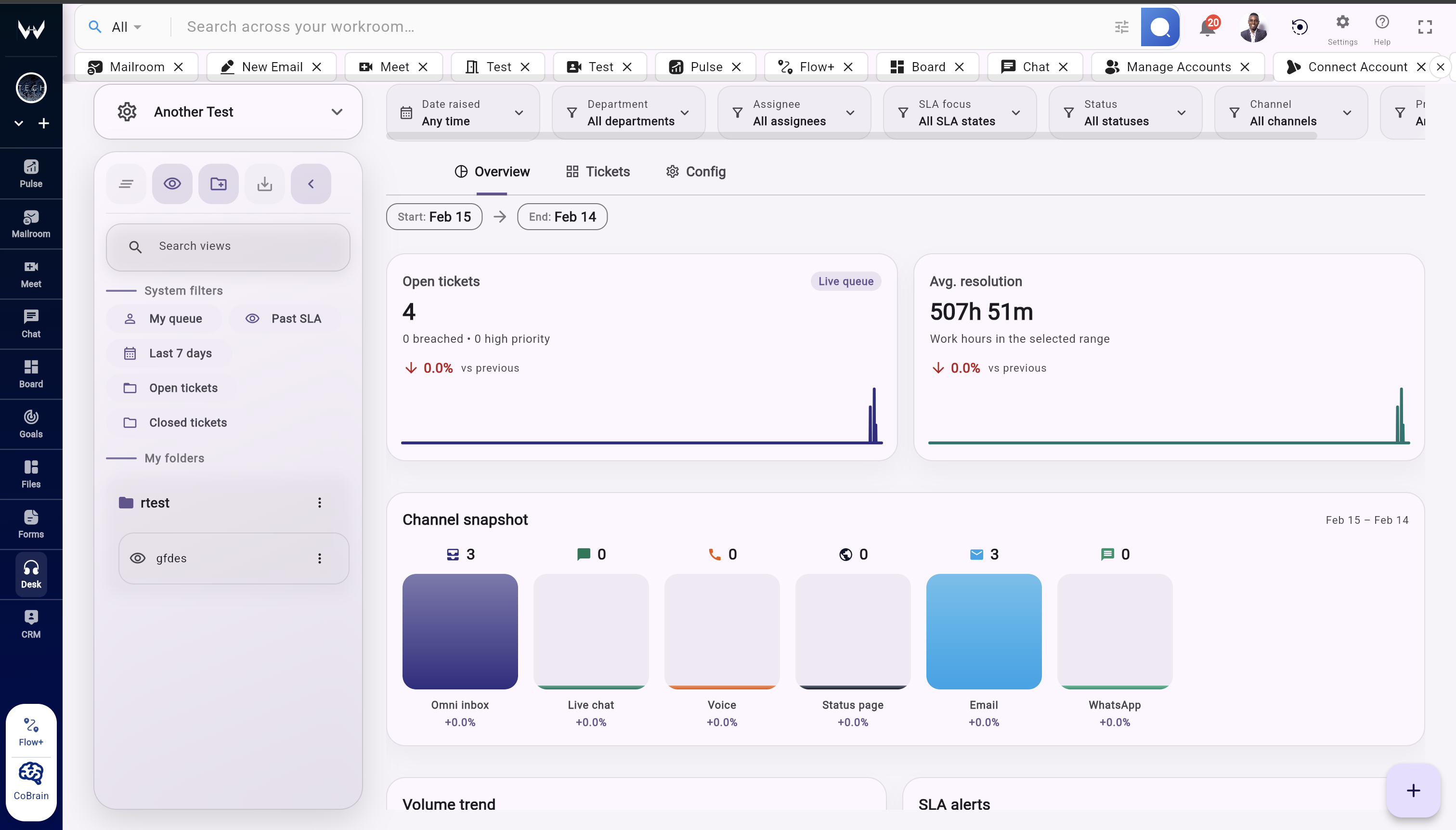 Desk and support workflow preview in Workroomly